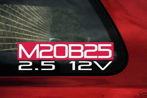 M20B25 2.5 12v sticker for BMW e30 325i is Mtec, Touring / e34 525i
