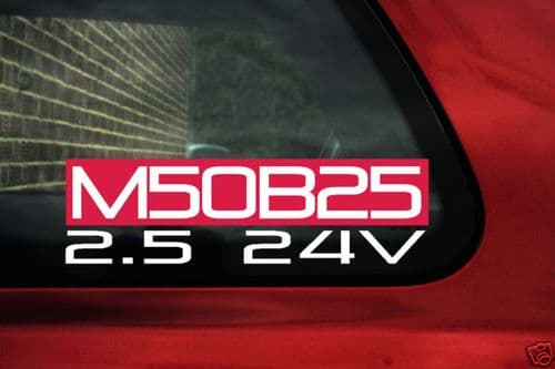 M50B25 2.5 24v sticker for BMW e36 325i is Mtec, Touring (e34 525i late spec)