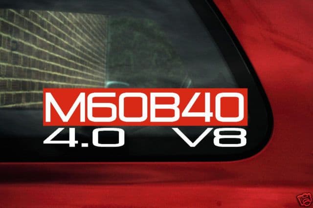 M60B40 4 0 V8 sticker for BMW 4 0L e38 740i il/ e32 740i/e34 540i / e31 ...