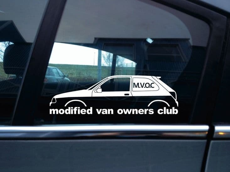 MVOC modified van owners club sticker - for Ford Fiesta mk4 van retro