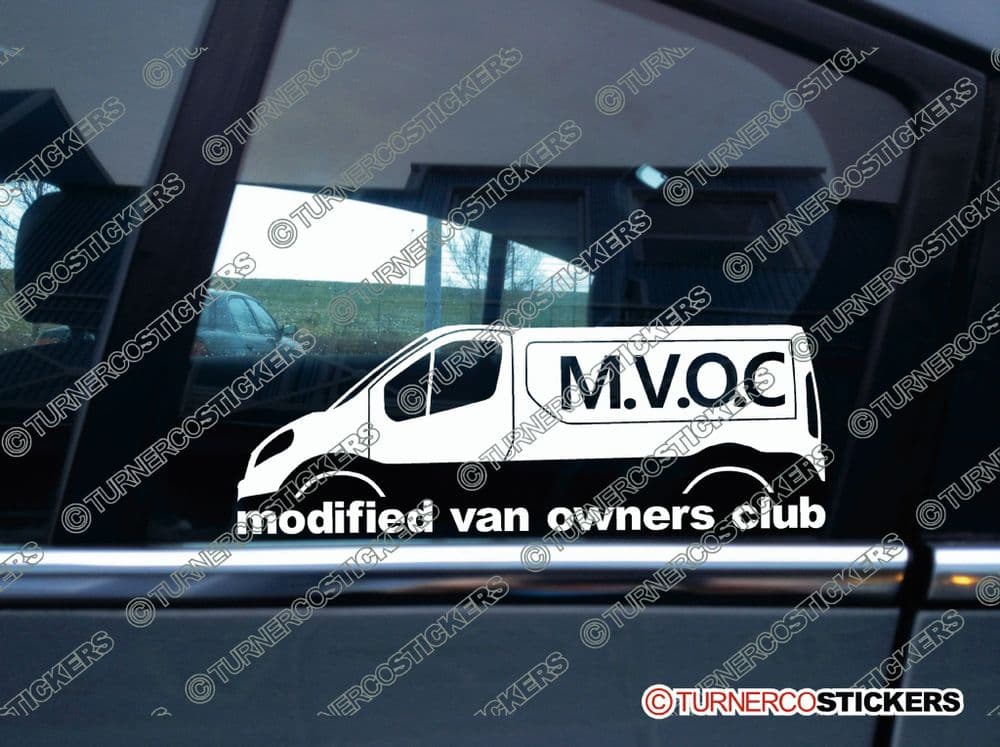 MVOC modified van owners club sticker - for Nissan Primastar TVP