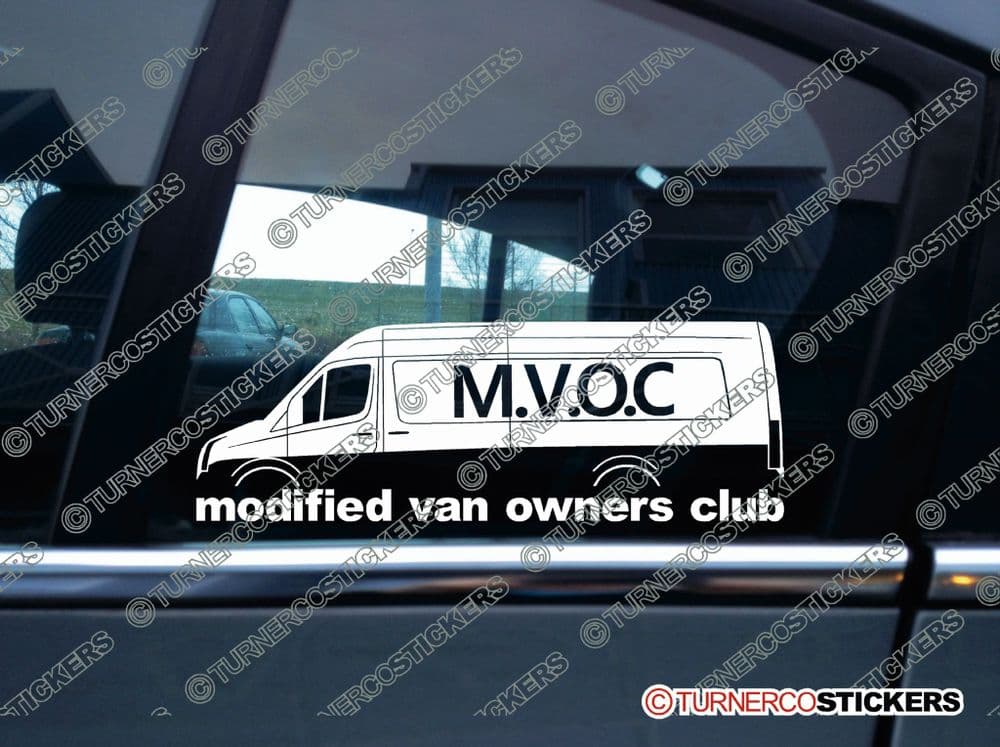 MVOC modified van owners club sticker -for VW Crafter van - super long
