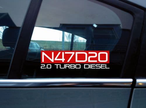N47D20 2.0 Turbo Diesel sticker for BMW F10 520d 525D, E90 320d, e87 120d.. C121