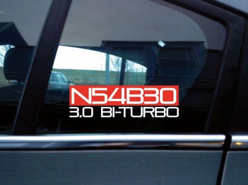 N54B30 3.0 BI-TURBO sticker for BMW F01 740i | e90 335i | e82 135i e60 535i C02