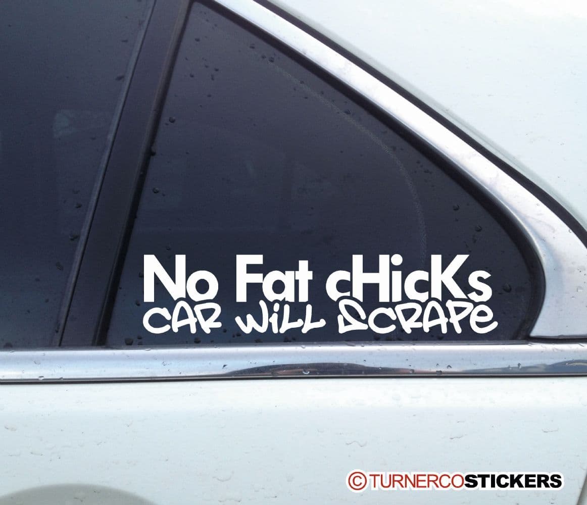 thumbnail image 2 of "No Fat Chicks! Pipes Will Scrape" Helmet Sticker – BIKERSTUFFUS – Graphic 2 of 4