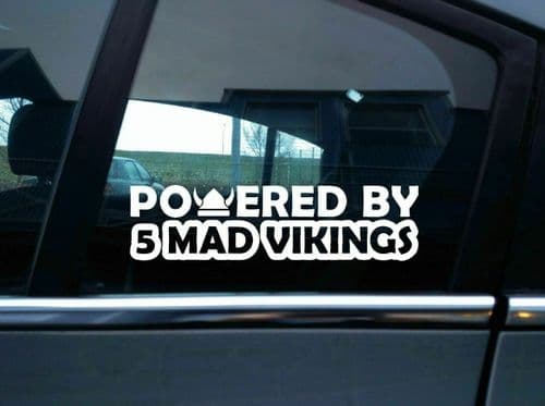 Powered by 5 mad vikings car sticker - for volvo T5 Turbo V70 | 850 R | V22