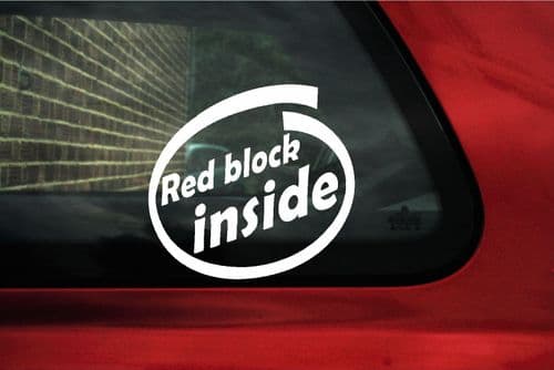 Red block inside sticker / Decal. For Volvo 120,240,760 GLE