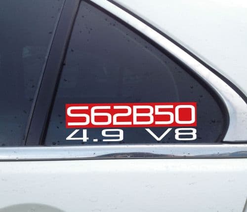 S62B50 4.9 V8 sticker, engine code Decal for BMW E39 M5 / E52 Z8 C30