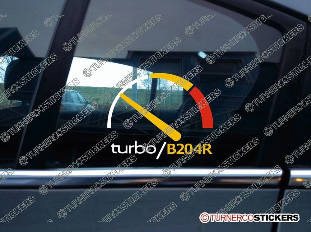 Turbo B204R boost gauge themed sticker for US Saab 93 SE Turbo 1st Gen