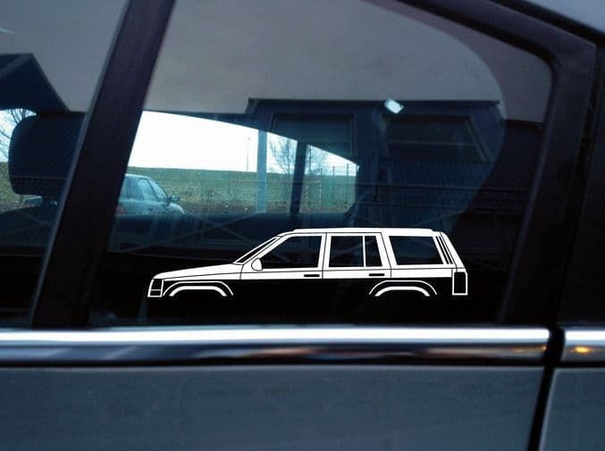 x2 car silhouette stickers -for Jeep Grand Cherokee ZJ classic
