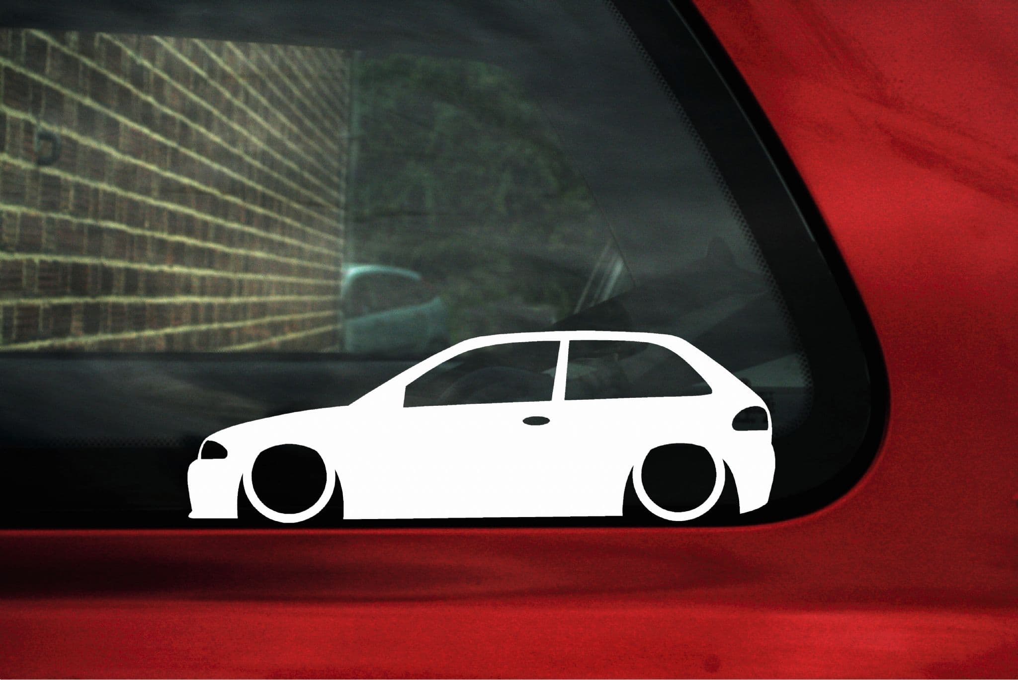 x2 Lowered car silhouette stickers for Proton Satira 1st gen