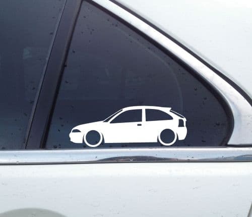 x2 Lowered car silhouette stickers for Rover 200 3-door hatchback retro | L1006