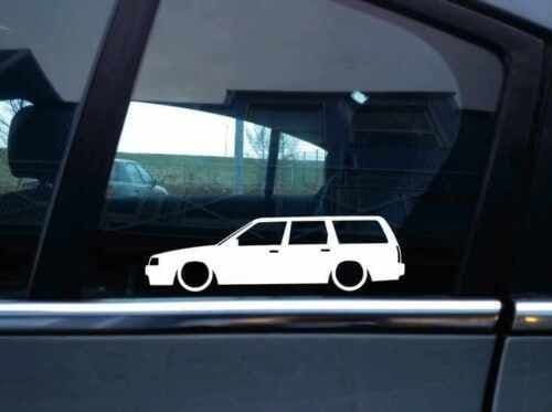x2 Lowered car silhouette stickers for Rover Montego estate classic | L100