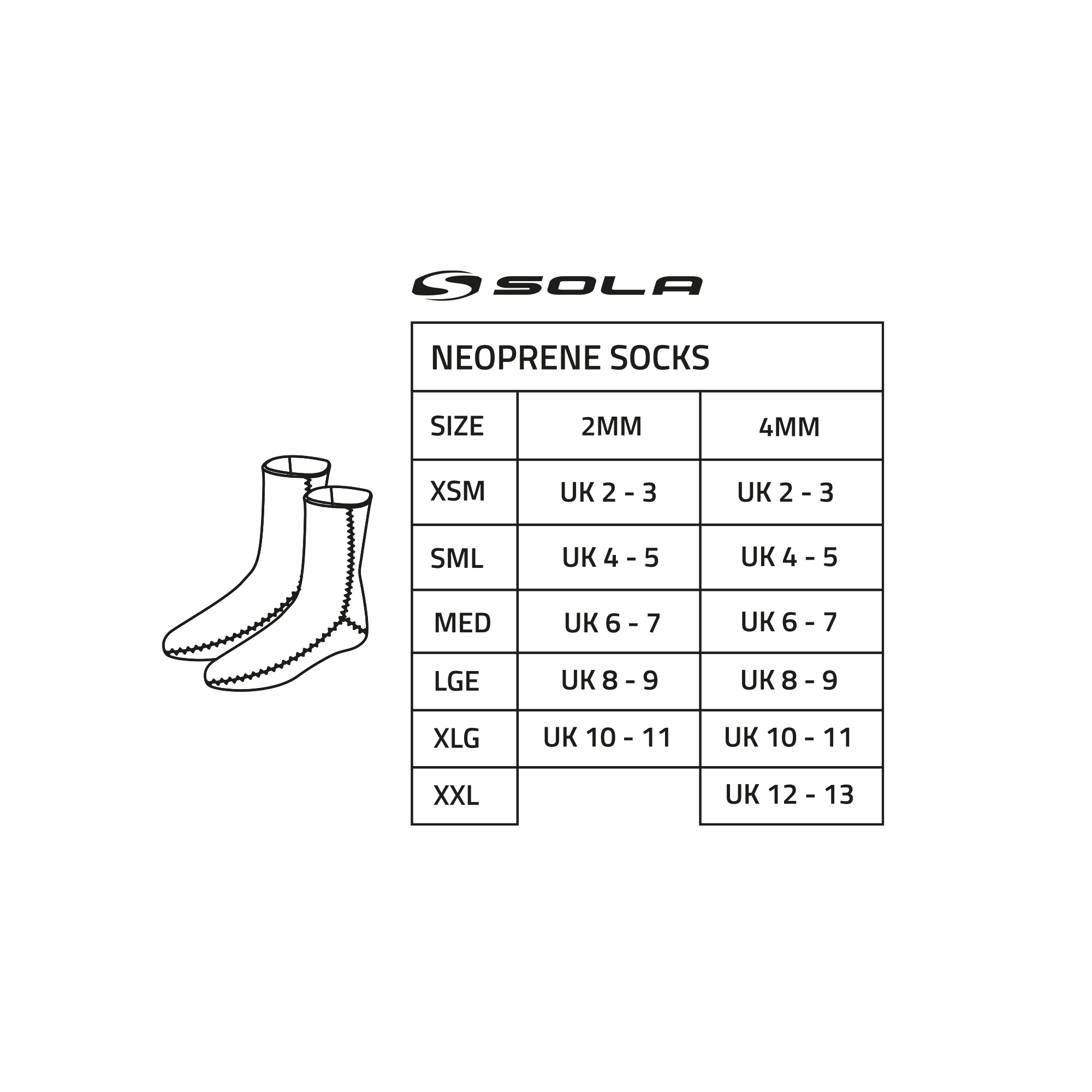 Salomon sock best sale size chart
