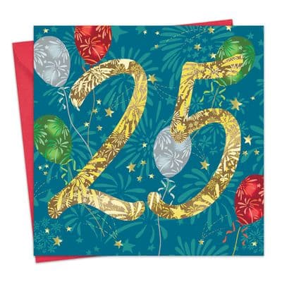 Age 25 Birthday Card - Fireworks