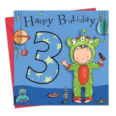 Age 3 Birthday Card Boys