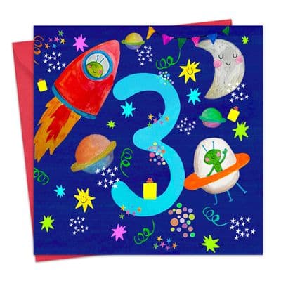 Age 3 Boys Birthday - Space