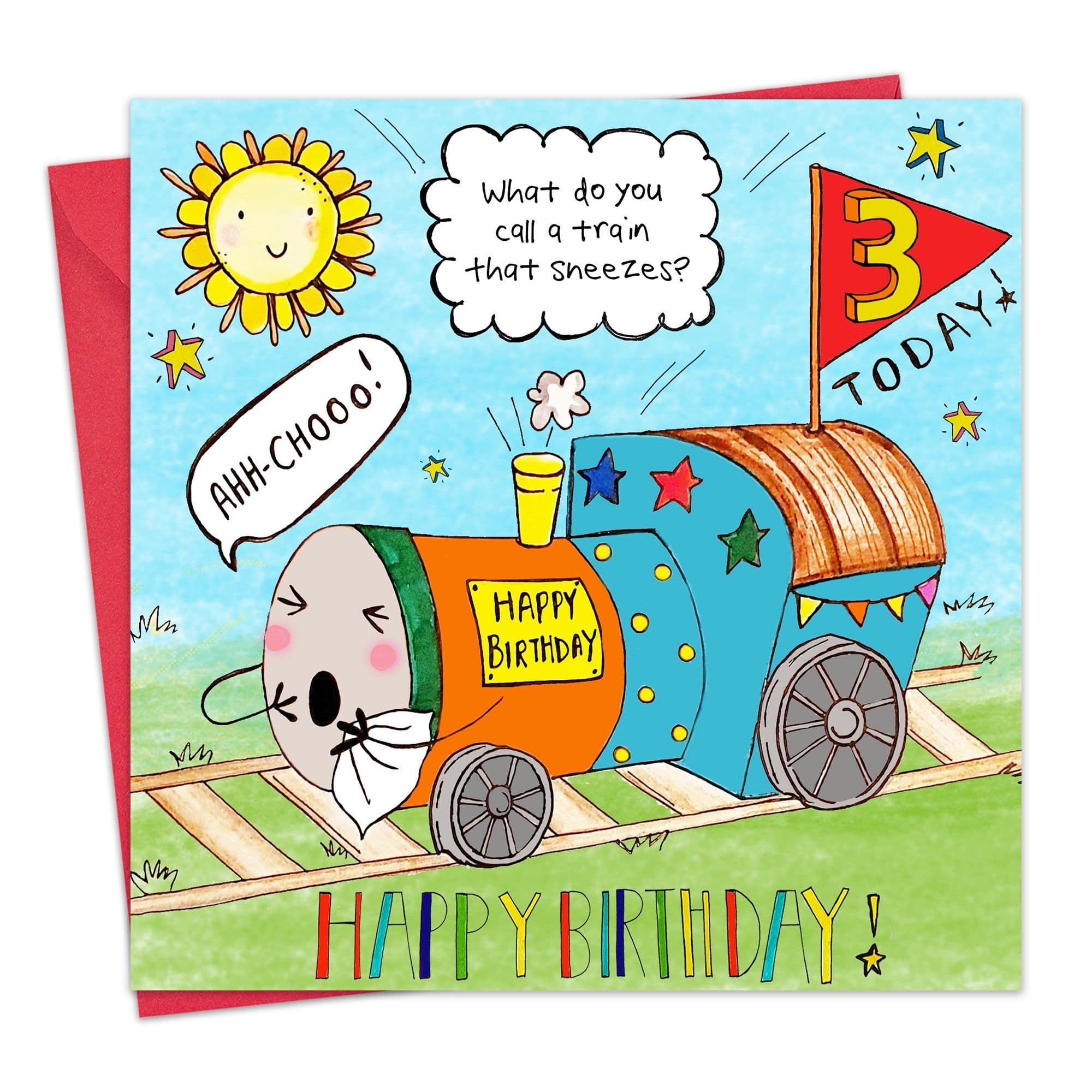 Happy Birthday 狂三 pr Age 3 Birthday Card Third Birthday Card Childrens 3rd Birthday