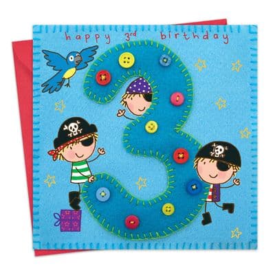 Age 3 Pirate Birthday Card