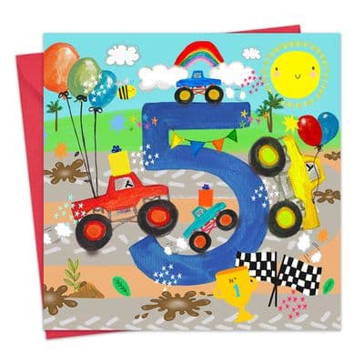 Age 5 Boys Birthday - Monster Trucks