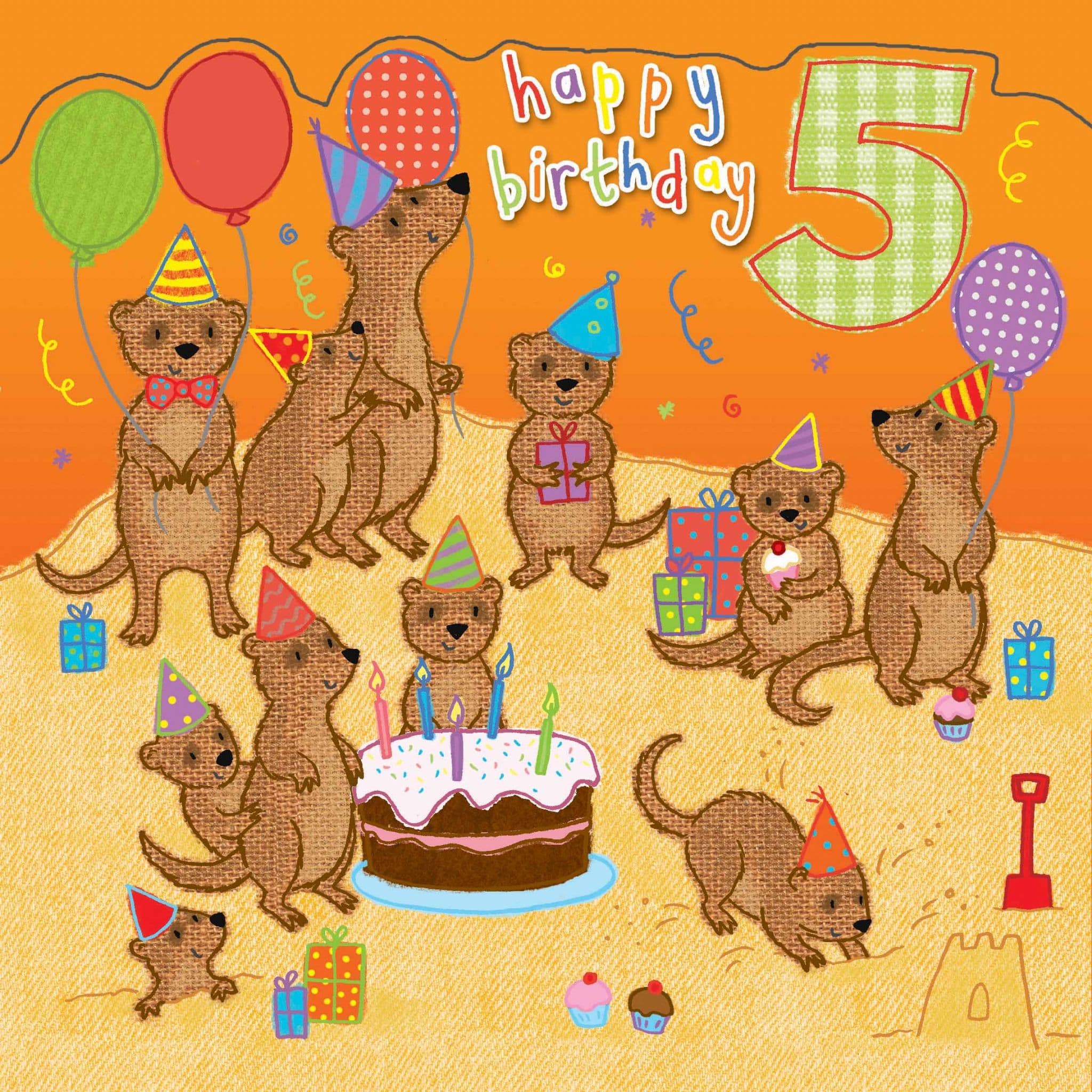 Age 5 Sparkly Birthday Card for Children