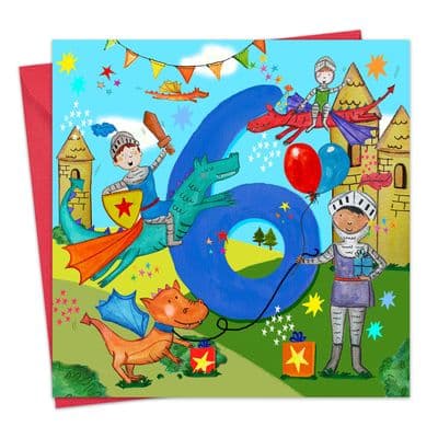 Age 6 Boys Birthday Card - 6th - Kinghts