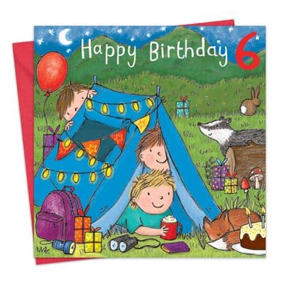 Age 6 Boys Birthday Card Camping
