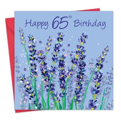 Age 65 Birthday Card for Her - 65th - Lavender