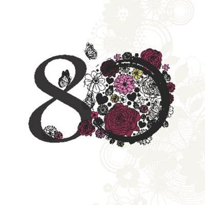 Age 80 Elegant Birthday Card