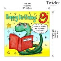 Age 9 Birthday Card Ninth Birthday Card Childrens 9th Birthday Card Kids Age 9 Card Age 9 Card for Boy Age 9 Card for Girl Childrens Funny Ninth Birthday Card Childrens 9th Birthday Card with joke