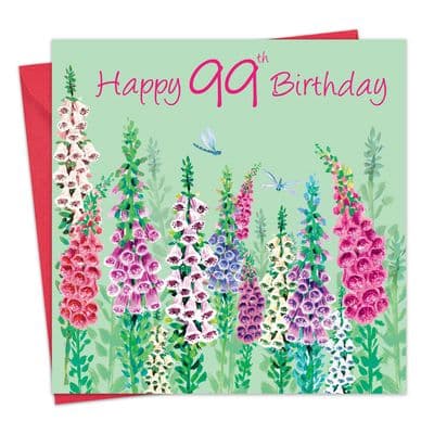 Age 99 Birthday Card for Her - 99th - Foxglove