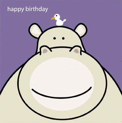 Animal Magic Birthday Card - Hippo
