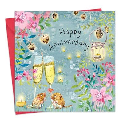 Anniversary Card Champagne Mice