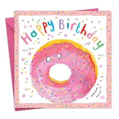 Birthday Card Girl Doughnut