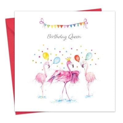 Birthday Queen Flamingos