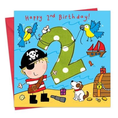 Boys Age 2 Pirate Birthday Card