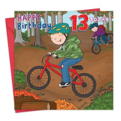 Boys Biking Age 13 Birthday Card