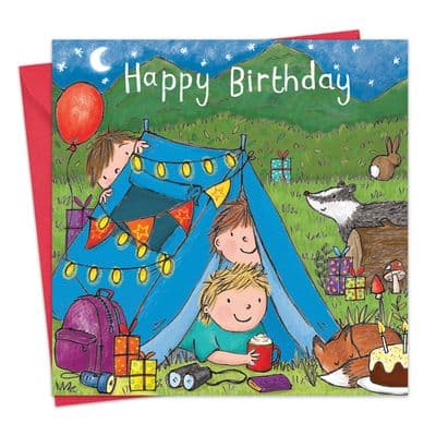 Boys Happy Birthday Card Camping