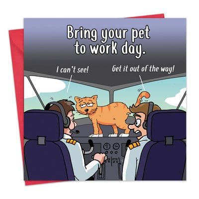 Bring Your Pet To Work Day Funny Cat Card
