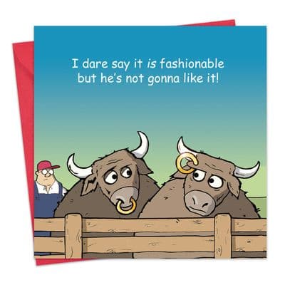 Bull Fashion Funny Animal Card