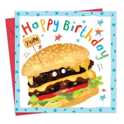 Burger Birthday Card For Boy