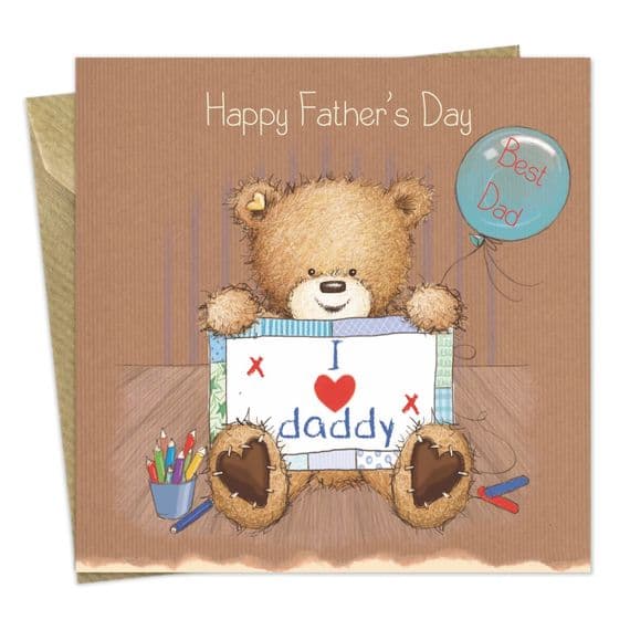 Birthday Bear With Pink Balloon, Happy Birthday Card