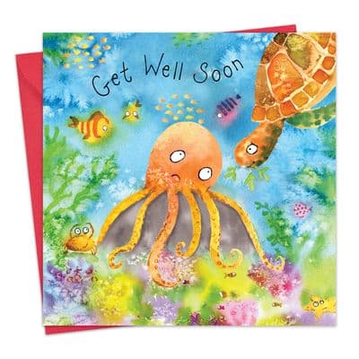 Card For Get Well Soon Octopus