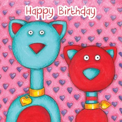 Cats Birthday Card With Googly Eyes