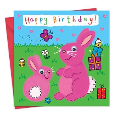 Children's Birthday Card - Bunnies