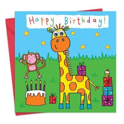 Children's Birthday Card - Giraffe