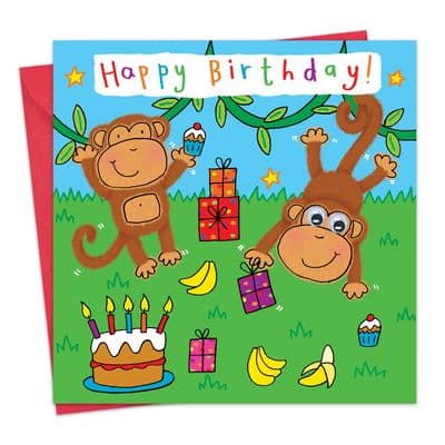 Children's Birthday Card - Monkey