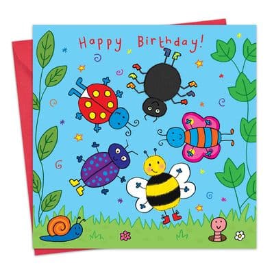 Children's Birthday Card Spinner - Bugs
