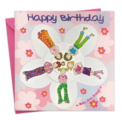 Children's Birthday Card Spinner - Girly Dress Up