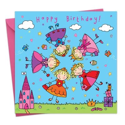 Children's Birthday Card Spinner - Princess Dress Up
